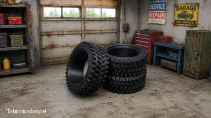 3x Modellbaureifen Reifen Deko Garage Werkstatt Diorama 1:18 1:43 1:64 1:35 1:32