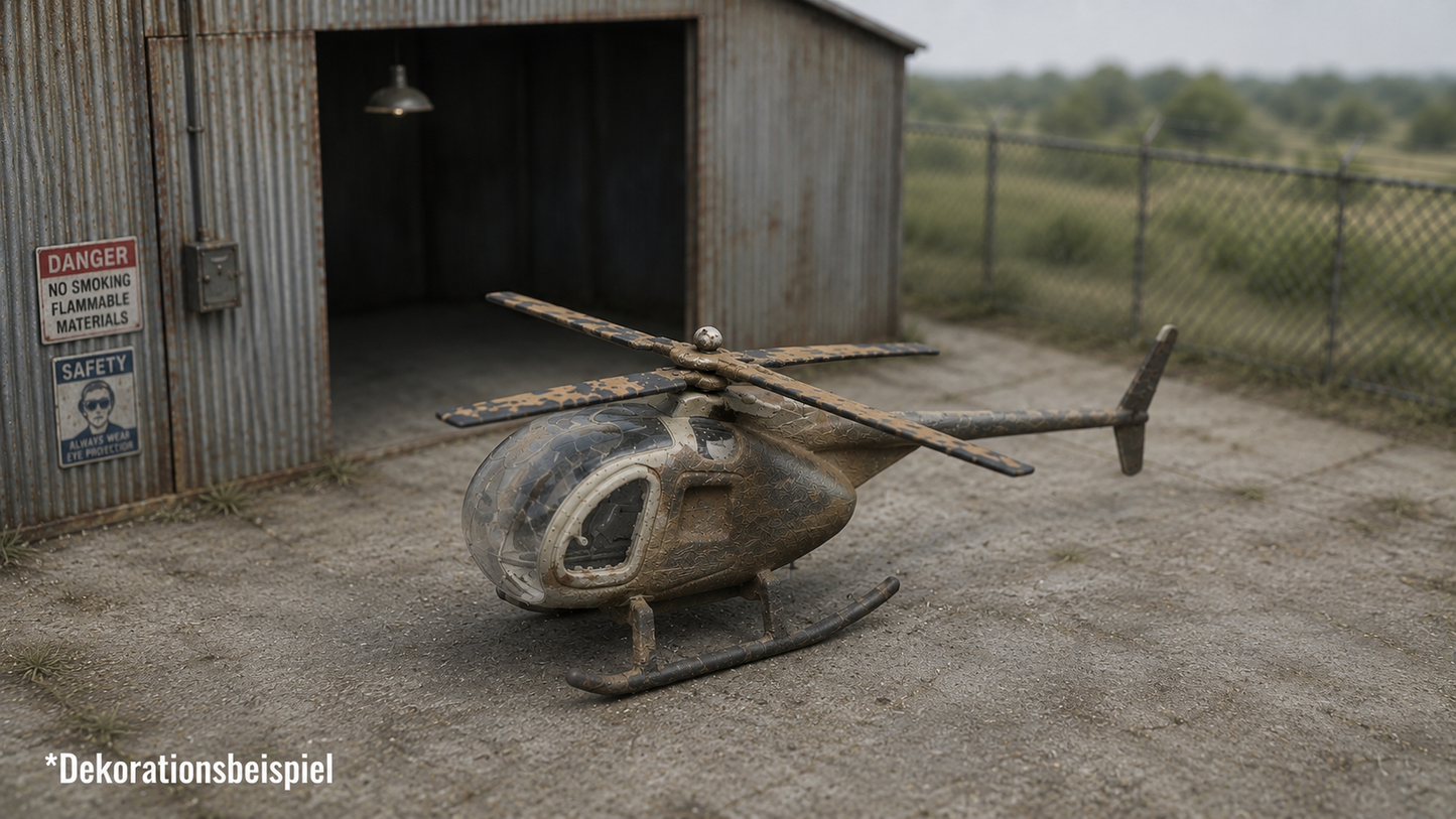 H0 Hubschrauber Heli Wrack Rostlook H0 TT Modellbau Diorama