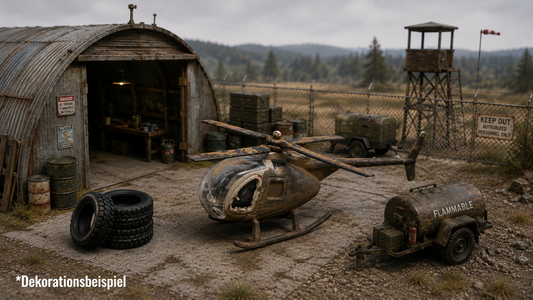 H0 Hubschrauber Heli Wrack Rostlook H0 TT Modellbau Diorama