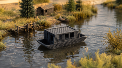 Hausboot Ponton Boot für Wasser Diorama