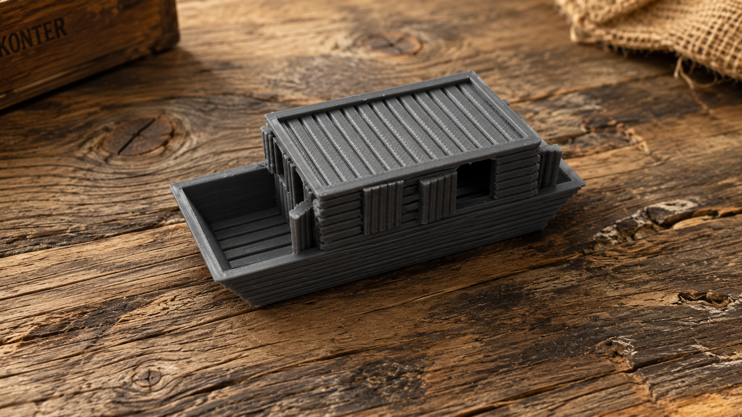 Hausboot Ponton Boot für Wasser Diorama