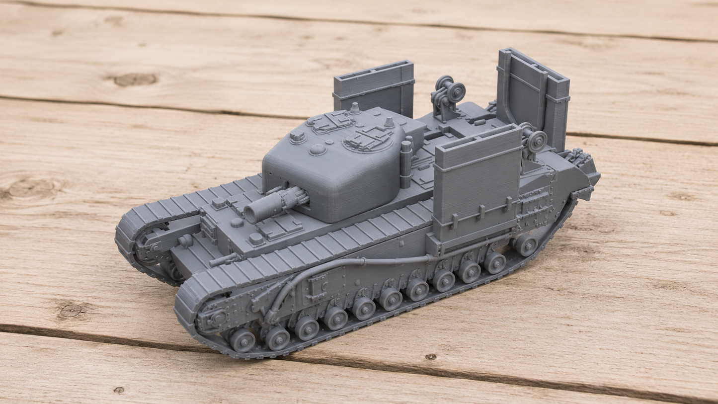 Churchill Mk IV "Petard" Mörser und Deep Wading Ausrüstung