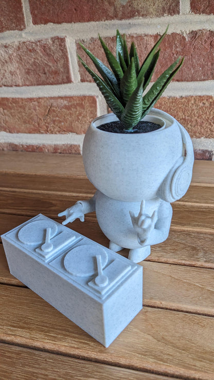 Harry Plant "DJ-Plant" lustiger Blumentopf als Discjockey