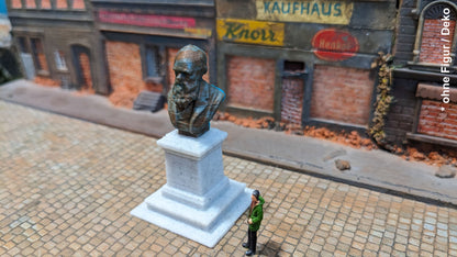 "Darwin" Büste Denkmal Bronze Kupfer - Spur H0 (1:87)