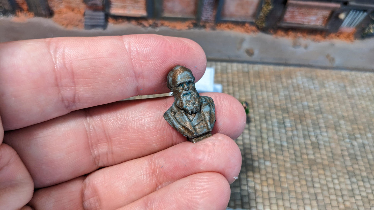 "Darwin" Büste Denkmal Bronze Kupfer - Spur H0 (1:87)