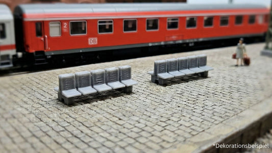 4 Stück Bahnsteigsitze für Bahnhof Bahnsteig Haltestellen Sitze Sitzbank