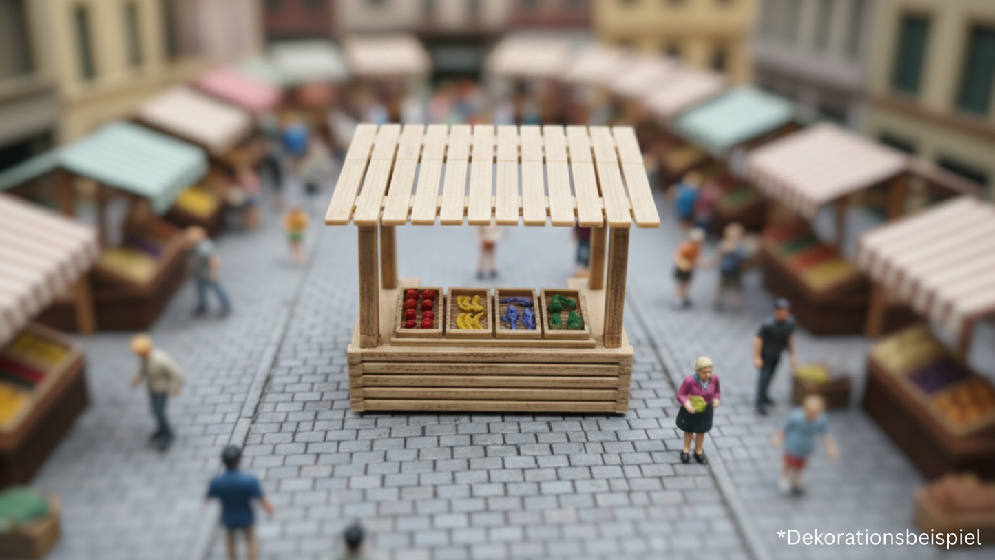 Marktstand Wochenmarkt Stand Verkaufsstand aus Holzfilament