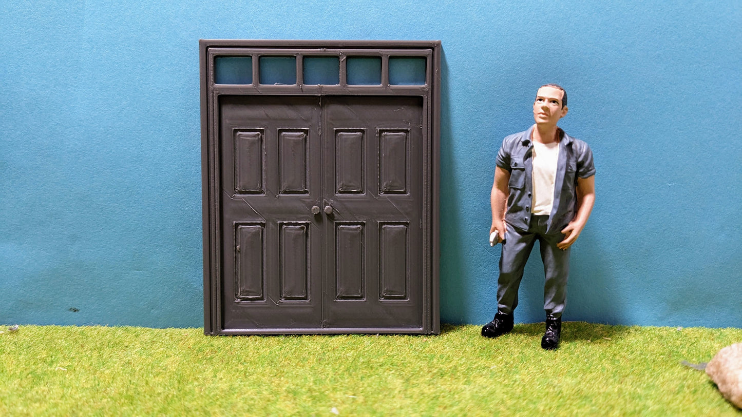 Doppeltür Tür Haustür "Fenster oben" für Haus etc. - optional rostig