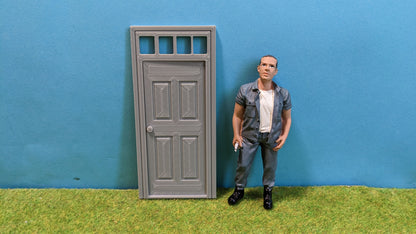 Tür Haustür "Fenster oben" für Haus, Fabrik, Bahnhof etc. - optional Rostlook