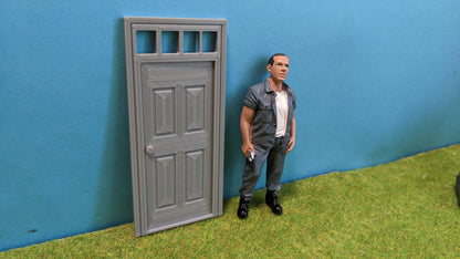 Tür Haustür "Fenster oben" für Haus, Fabrik, Bahnhof etc. - optional Rostlook