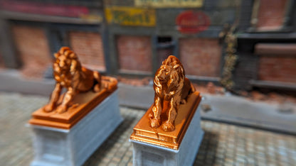 Doppel Eingangspodest "Löwe" sitzend Denkmal - Spur H0 (1:87)