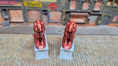 Doppel Eingangspodest "Löwe" sitzend Denkmal - Spur H0 (1:87)