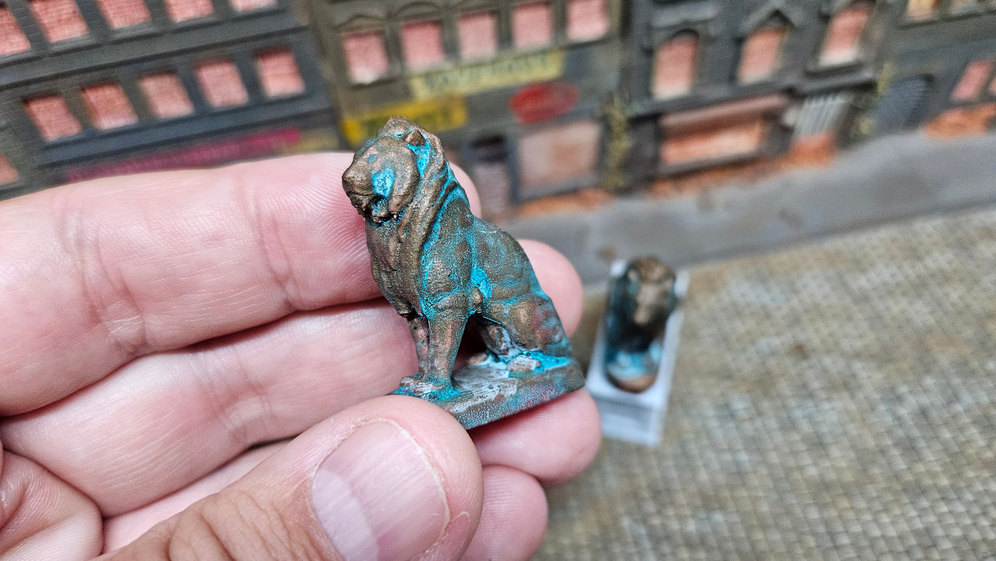 Doppel Eingangspodest "Löwe" sitzend Denkmal - Spur H0 (1:87)