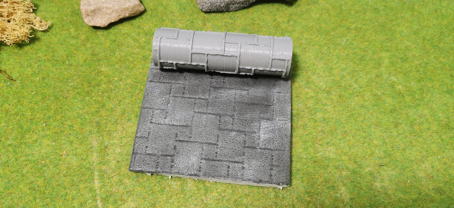 Strukturwalze Walze Roller "Eckiges Kopfsteinpflaster" Modellbau