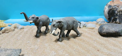 2x Figuren Set Elefanten Tiere Zoo 1:87 (H0) - fertig bemalt