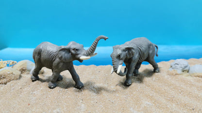 2x Figuren Set Elefanten Tiere Zoo 1:87 (H0) - fertig bemalt