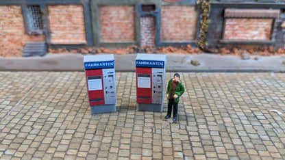 Fahrkartenautomat – 2er Set Ticketautomat Modellbahn Bahnhof