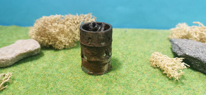 Glühendes Fass / Tonne / Feuertonne mit LED Brandflackern