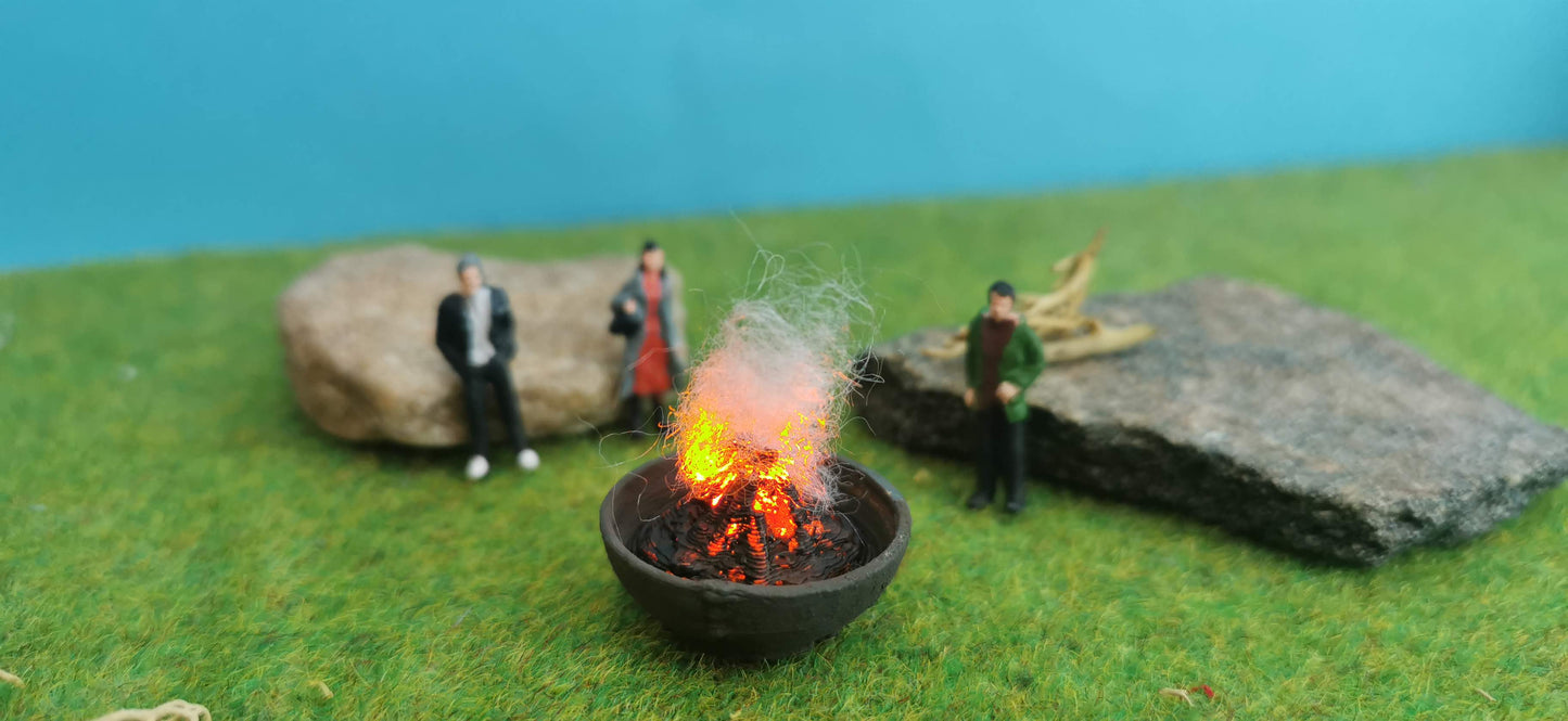 Feuerschale Feuerkorb inkl. Feuer LED Brandflackern