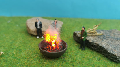 Feuerschale Feuerkorb inkl. Feuer LED Brandflackern