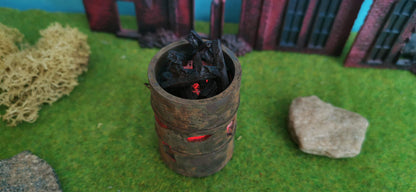 Brennendes Fass XL / Feuertonne mit Flacker-LED (1:22,5)