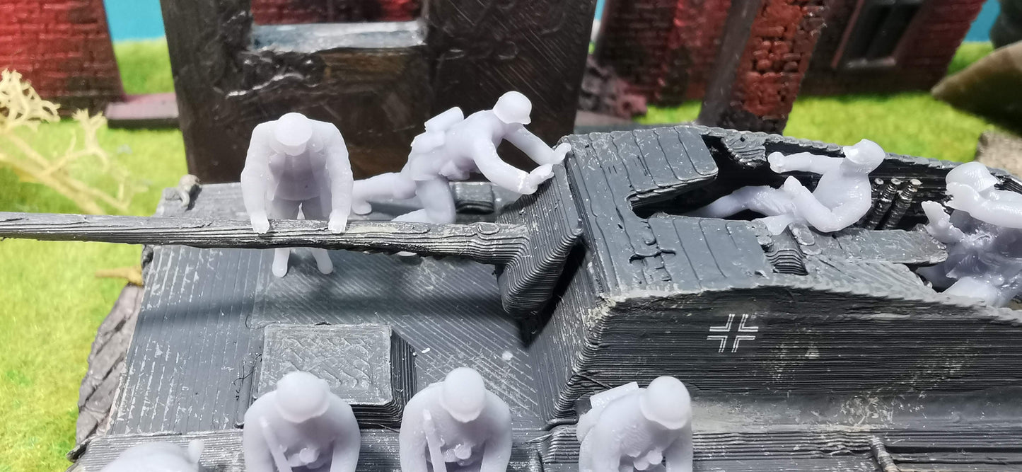 6x Resin Figuren Soldaten "Panzer Besatzung" Wehrmacht WW2