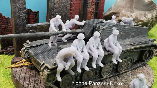 6x Resin Figuren Soldaten "Panzer Besatzung" Wehrmacht WW2