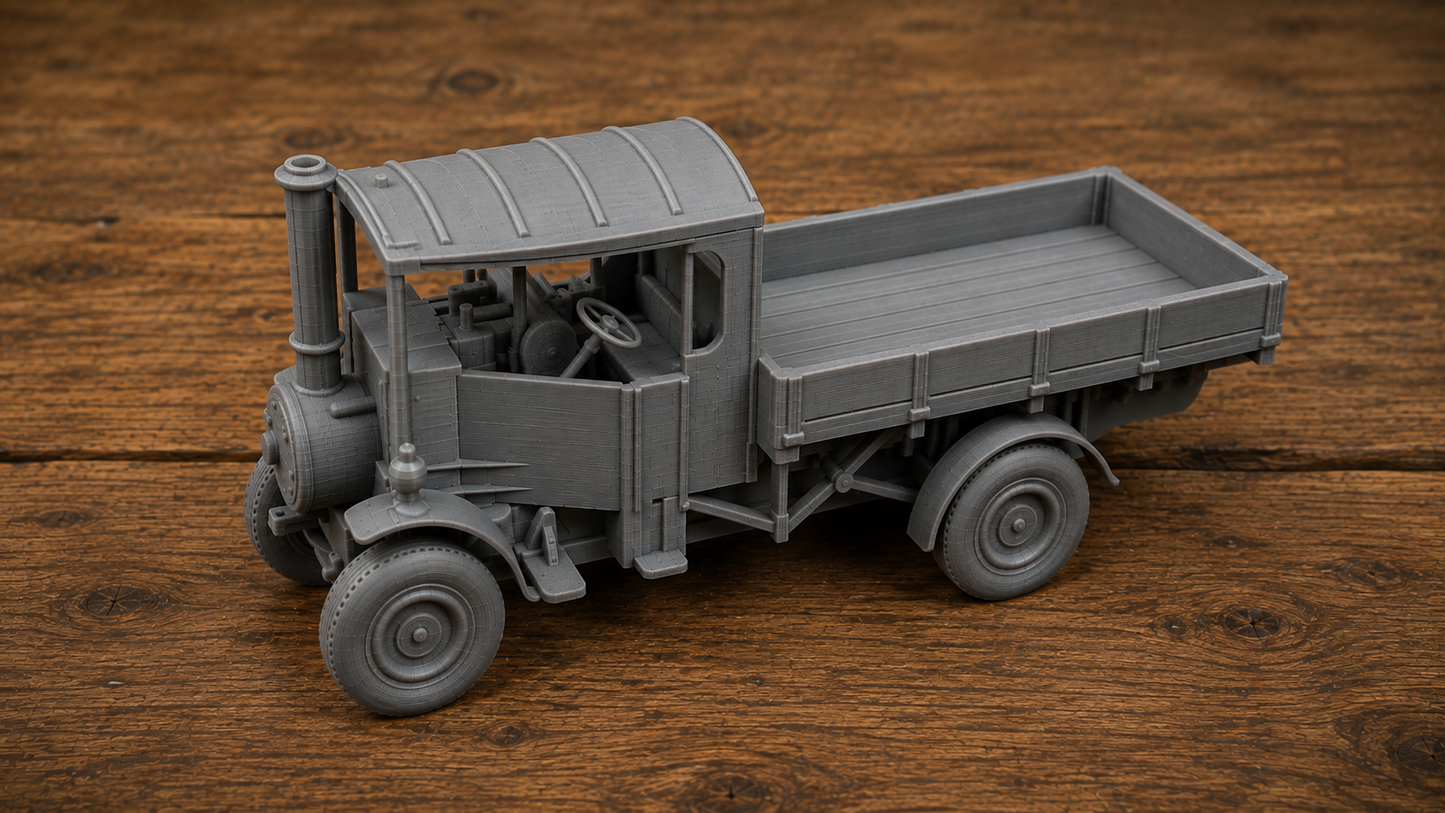 Foden Type C mit Pritsche – historischer britischer Dampflastwagen