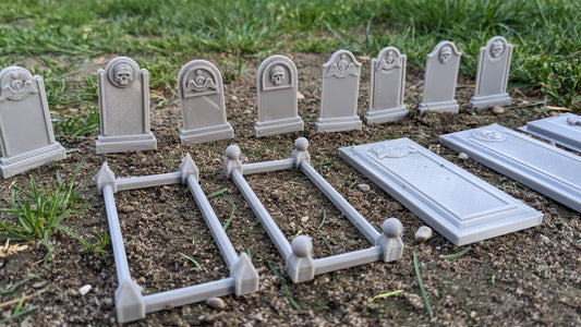 Friedhofs-Set mit Grabsteinen, Kreuzen, Gräbern oder Komplett-Set