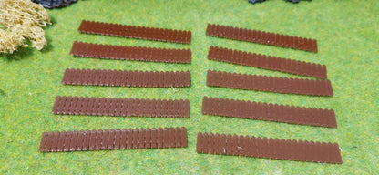 20 Stück Holzzaun Gartenzaun im dunklen Holzlook