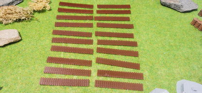 20 Stück Holzzaun Gartenzaun im dunklen Holzlook