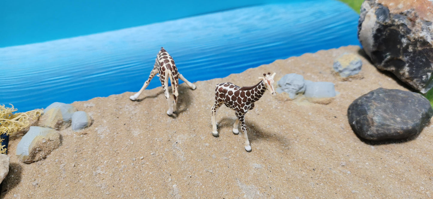 2x Figuren Set Giraffen Tiere Zoo 1:87 (H0) - fertig bemalt