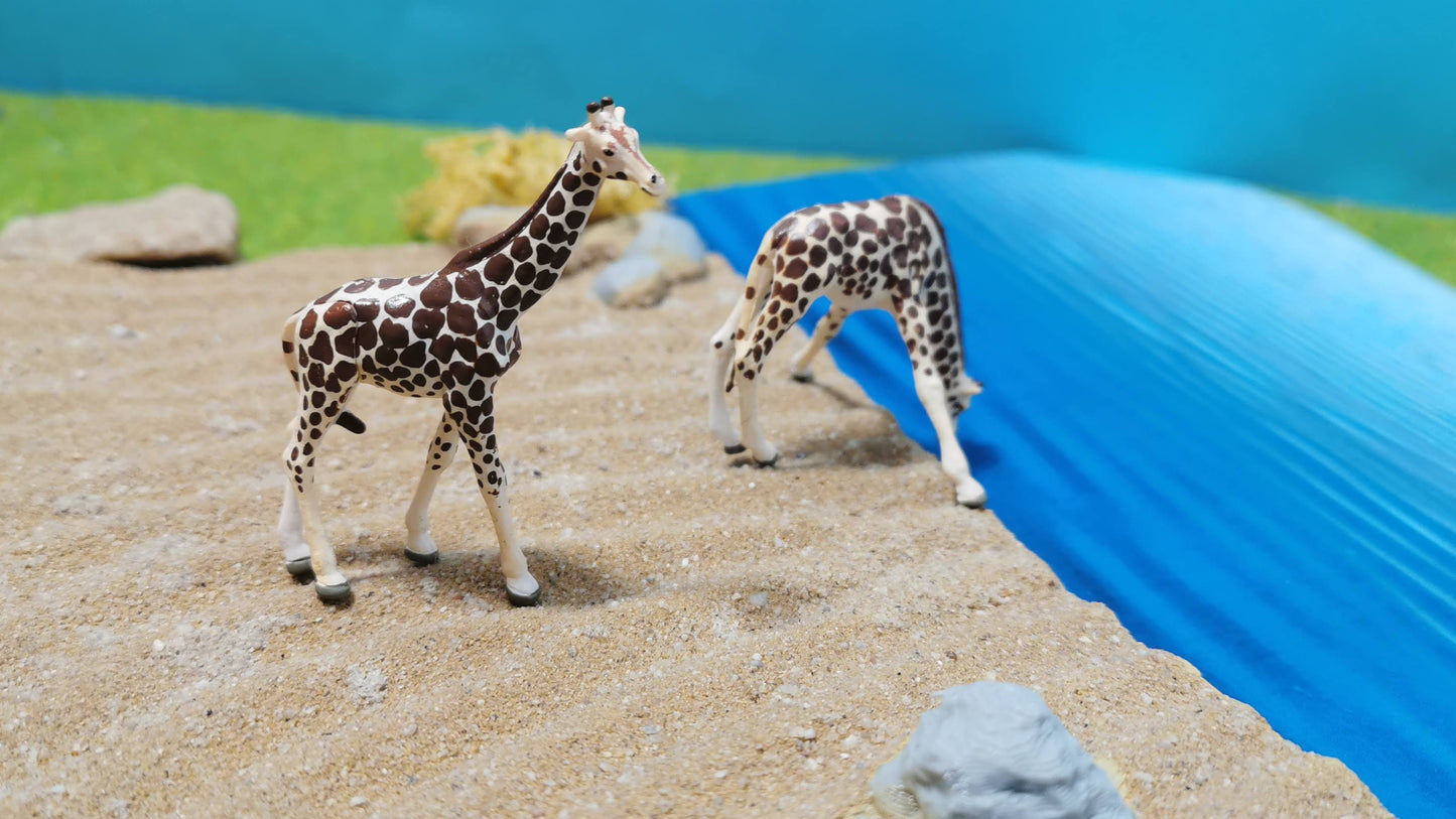 2x Figuren Set Giraffen Tiere Zoo 1:87 (H0) - fertig bemalt