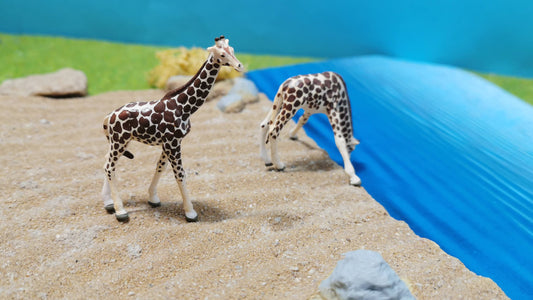 2x Figuren Set Giraffen Tiere Zoo 1:87 (H0) - fertig bemalt