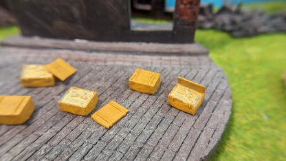 5x Holzkisten mit "Goldbarren" aus Resin - optional bemalt