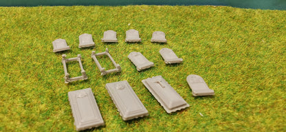 13-teiliges Friedhofs-Set (Grabsteine, Gräber usw.) – wahlweise bemalt