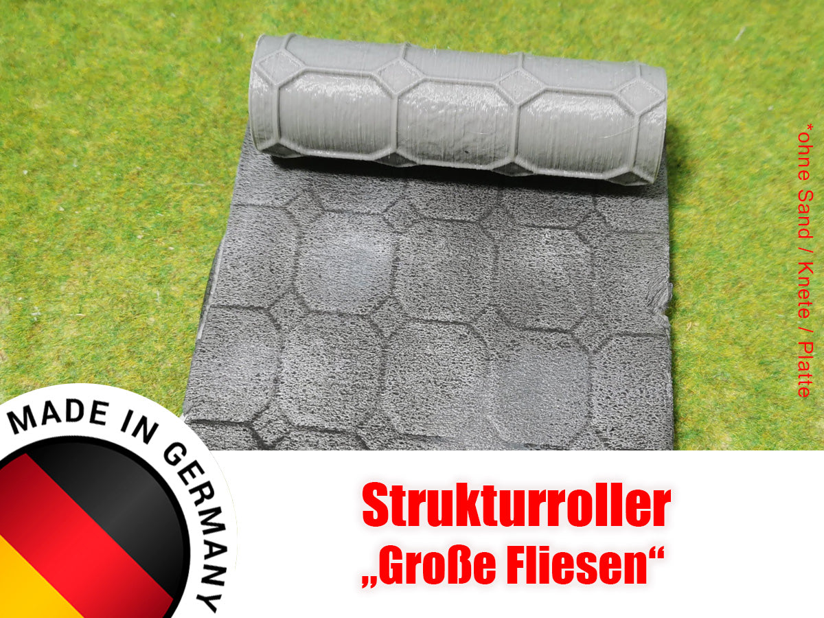 Strukturwalze "Große Fliesen" Walze Roller Modellbau