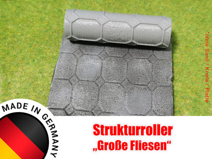 Strukturwalze "Große Fliesen" Walze Roller Modellbau