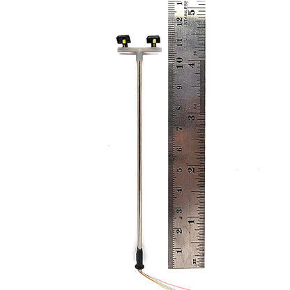 4x Flutlichtstrahler Flutlicht H0 TT 11,5cm mit 2 LED Strahler am Mast Kaltweiß