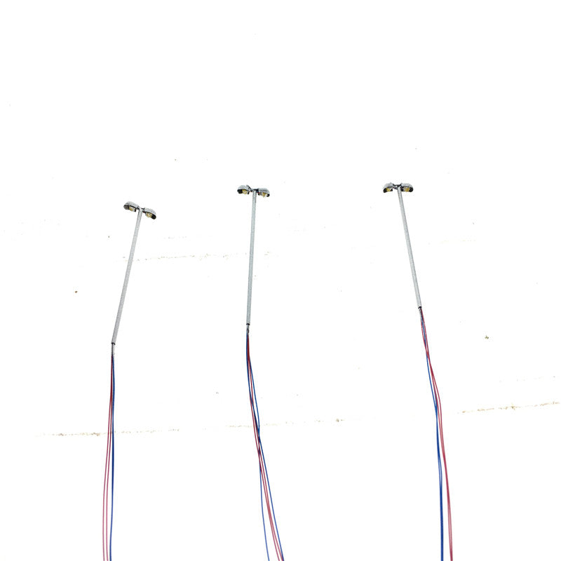 5 Stück LED Doppel Straßenlampen Peitschenleuchten 2-flammig 3-4cm 3V Spur N und Z