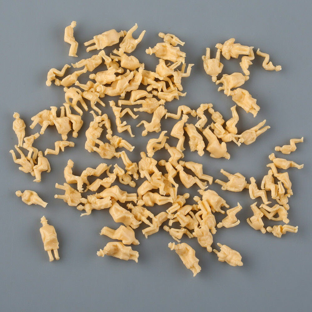 50x Figuren sitzende Reisende für Waggons für H0 (1:87) - unbemalt