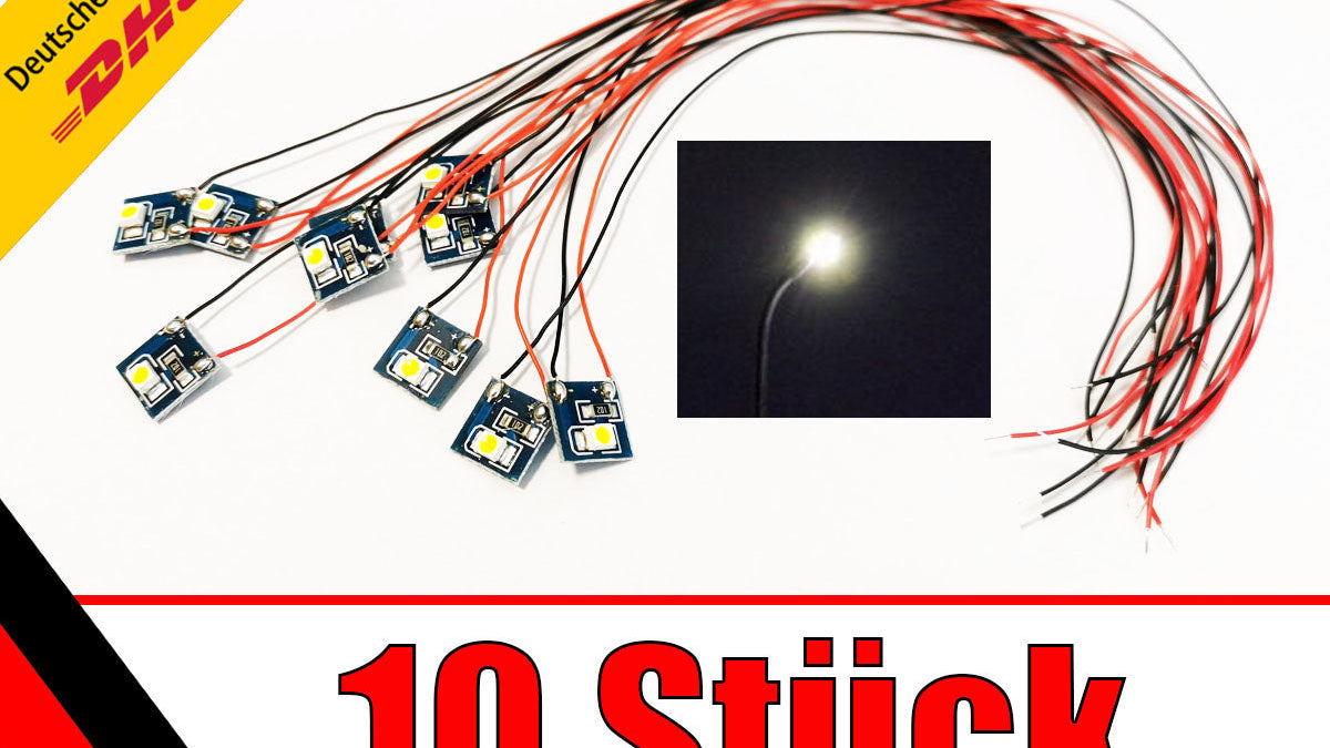 10x LED Hausbeleuchtung Beleuchtung kaltweiß mit Kabel 12-19V