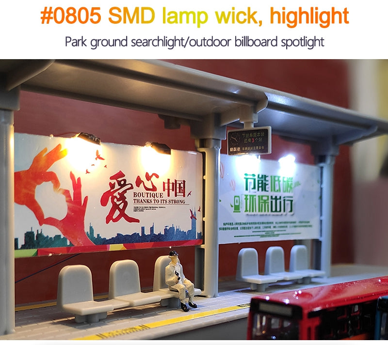 10x Werbeplakat Strahler Plakatstrahler LED Lampe Beleuchtung H0 TT kaltweiß