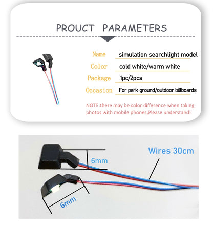 10x Werbeplakat Strahler Plakatstrahler LED Lampe Beleuchtung H0 TT kaltweiß