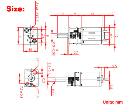 Getriebemotor3V DC 5 RPM Langsamläufer Motor Karussell Drehscheibe