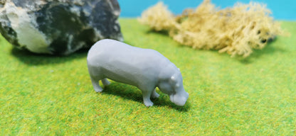 Hippo Flusspferd Nilpferd aus Resin 1:87 (H0) - bemalt oder unbemalt