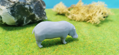 Hippo Flusspferd Nilpferd aus Resin 1:87 (H0) - bemalt oder unbemalt