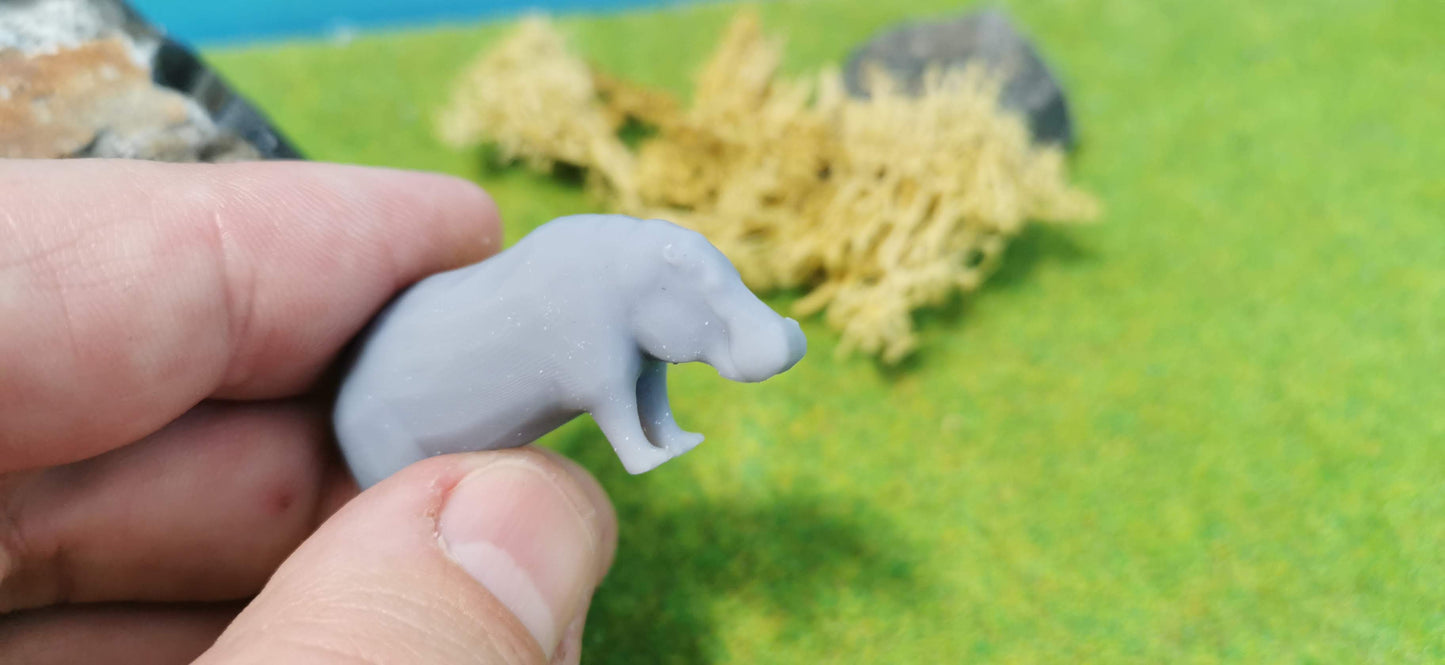 Hippo Flusspferd Nilpferd aus Resin 1:87 (H0) - bemalt oder unbemalt
