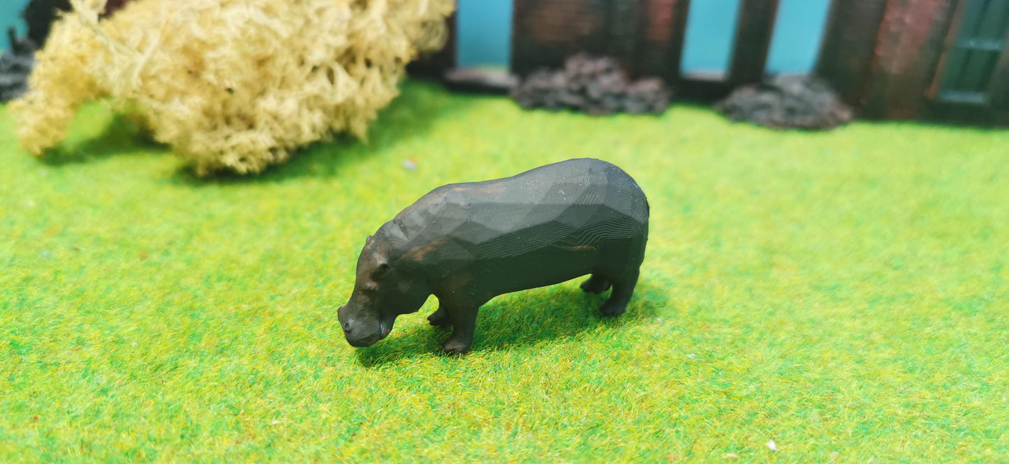 Hippo Flusspferd Nilpferd aus Resin 1:87 (H0) - bemalt oder unbemalt