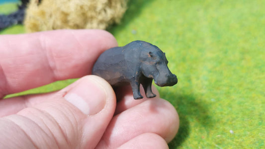 Hippo Flusspferd Nilpferd aus Resin 1:87 (H0) - bemalt oder unbemalt